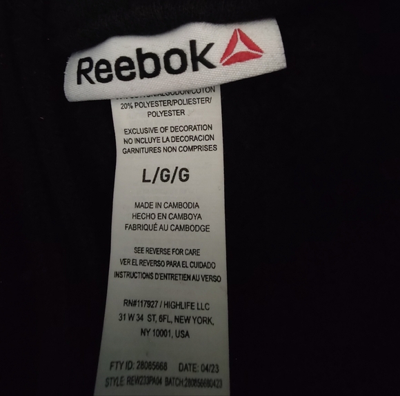 Reebok Black Jogger Pants with Pockets. Large - Picture 5 of 10